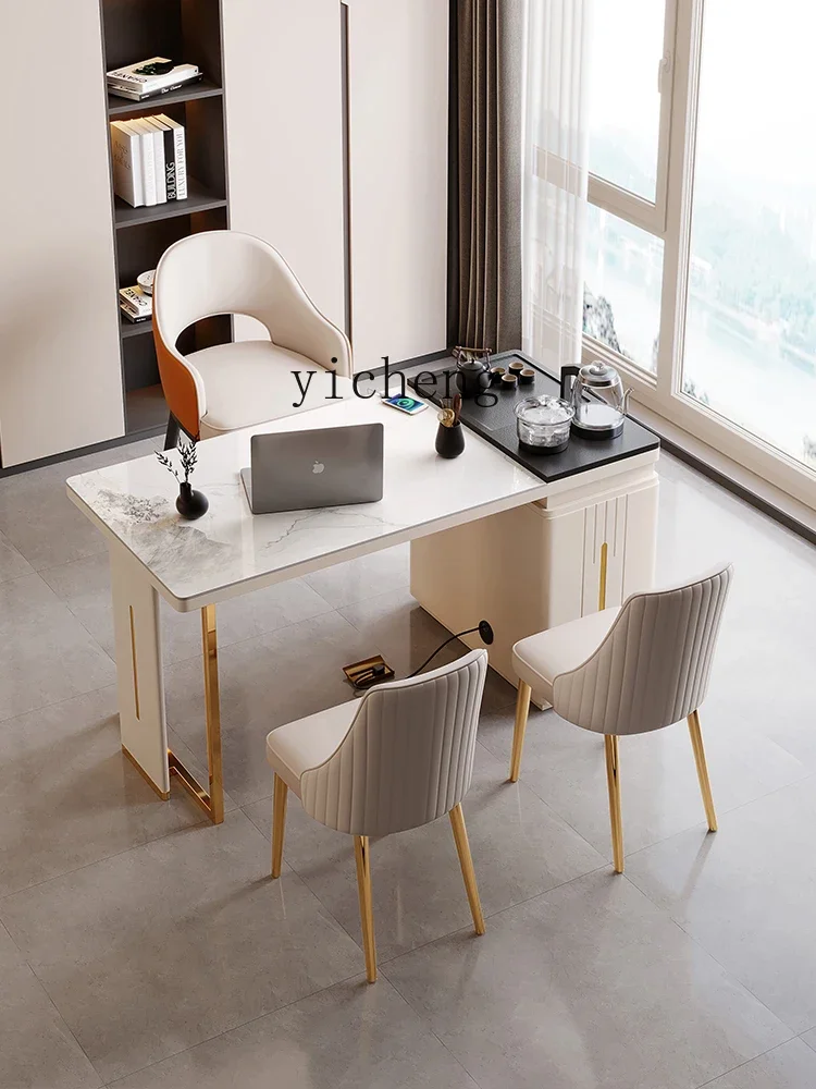 ZK rock slab tea table modern simple office meeting guests boss desk kettle integrated tea table