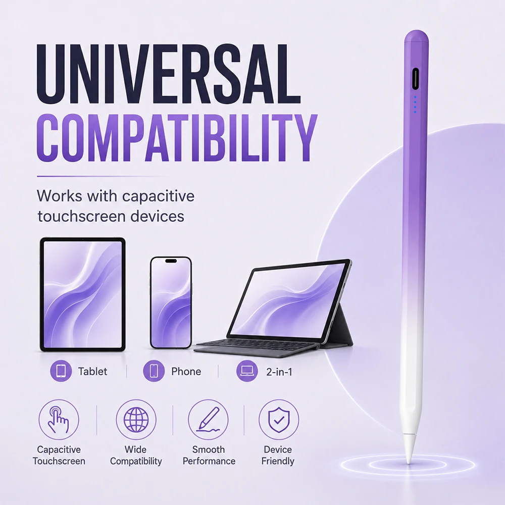 Universal Active Stylus Pen Magnetic Attachment Palm Charging Drawing Pencil for iOS Android iPad Huawei Xiaomi Tablet Phone