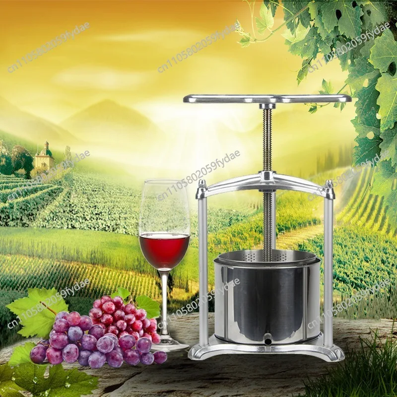 Wine Press 6L Aluminum Frame 304 Stainless Steel Barrel Press Cheese Vegetable Stuffing