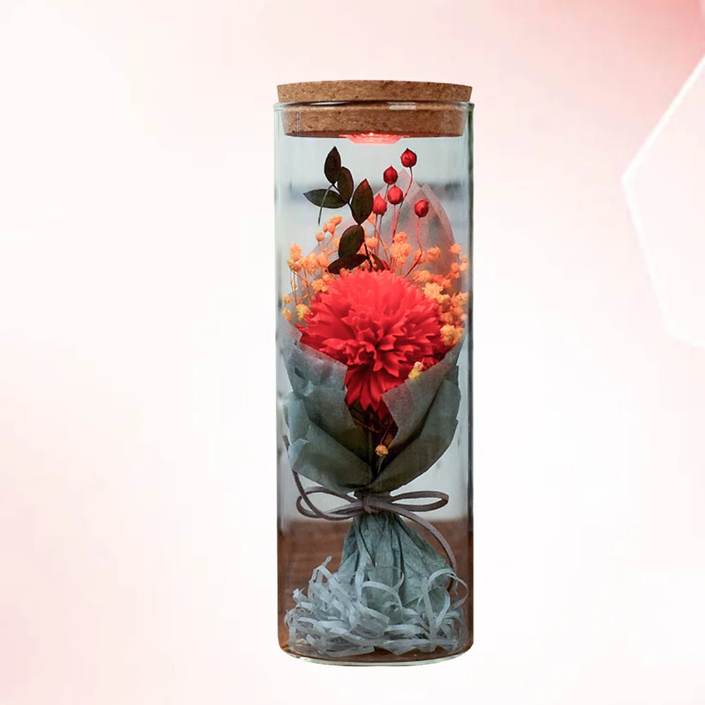 

Luminous Wish Bottle Preserved Flower Decor Romantic Glow Jar Home Wedding Party Decoration Gift Artificial Flower