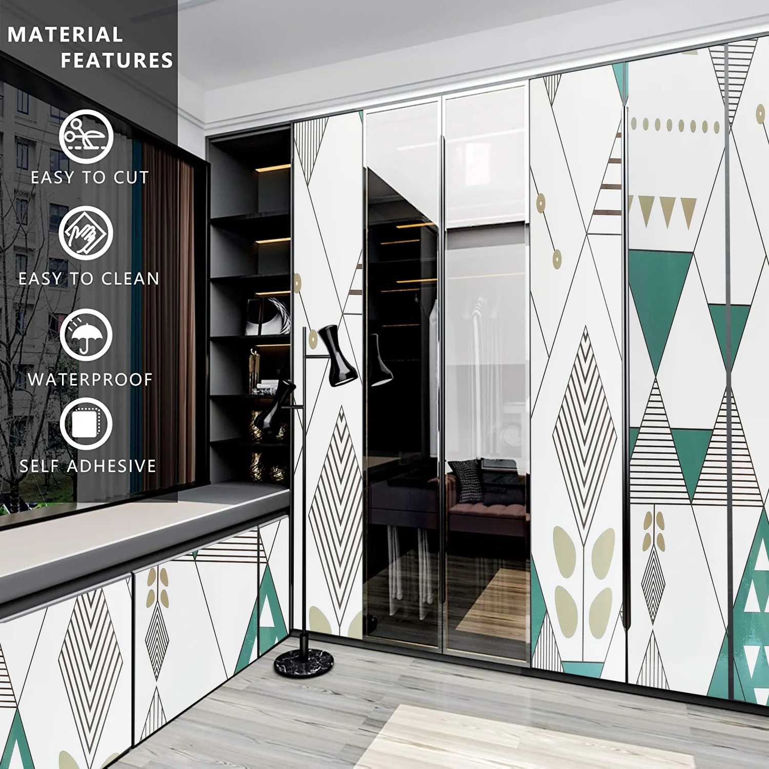 Geometric Pattern Marble Foil Decor Paper Kitchen Oil Proof Wall Countertop Sticker Vinyl Self Adhesive Waterproof Wallpaper