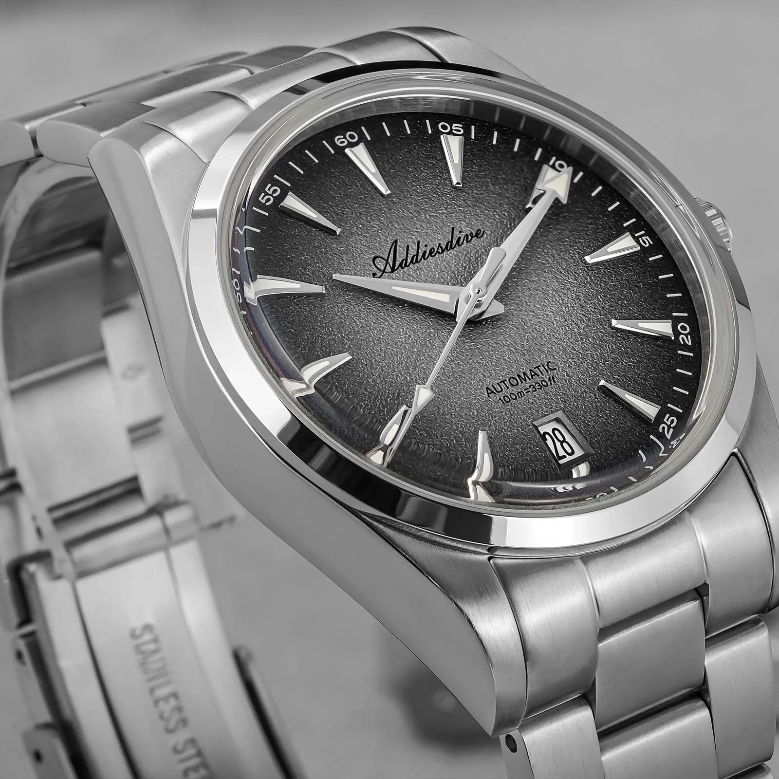 ADDIESDIVE AD2527 reloj hombre Men's Watches Stainless Steel/Rubber Super Luminous Dress Automatic Mechanical Watches Waterproof