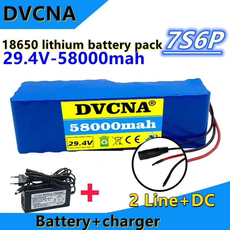 

100% Brand New Original Scooter Battery, 7S6P 24V 58AH Rechargeable Lithium Battery, BMS System Customized Plug+charger