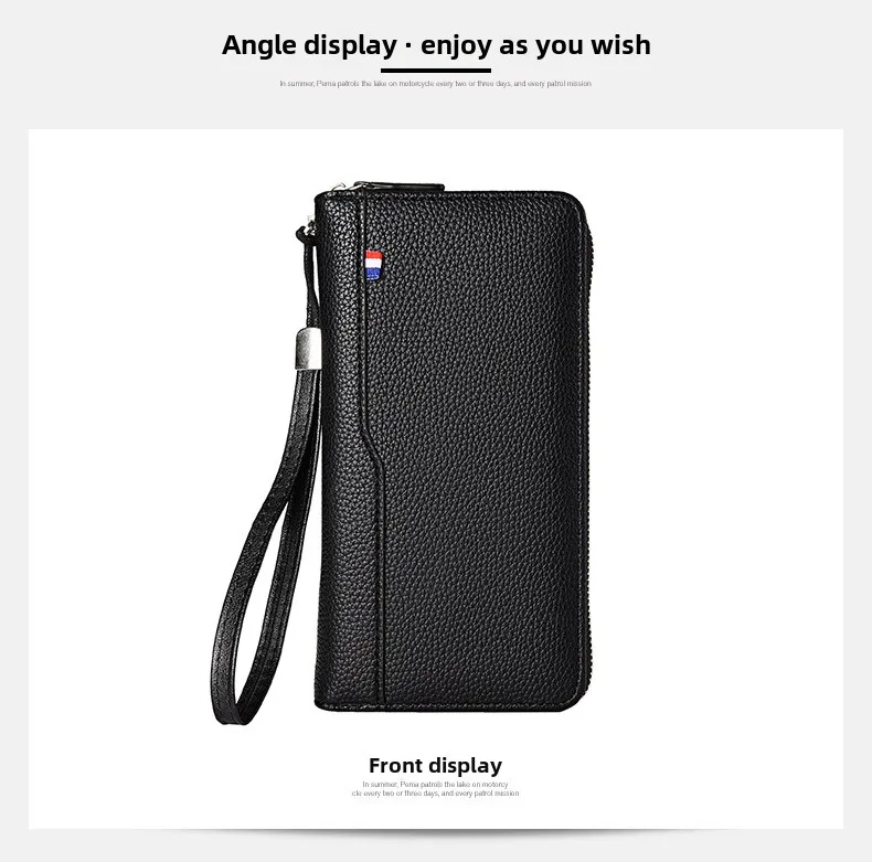 Mode männer Brieftasche Lange Zip Karte Halter Business Casual Geldbörse Für Jugend Koreanischen Stil Multi-Tasche Schlanke Handtasche – Detail 11