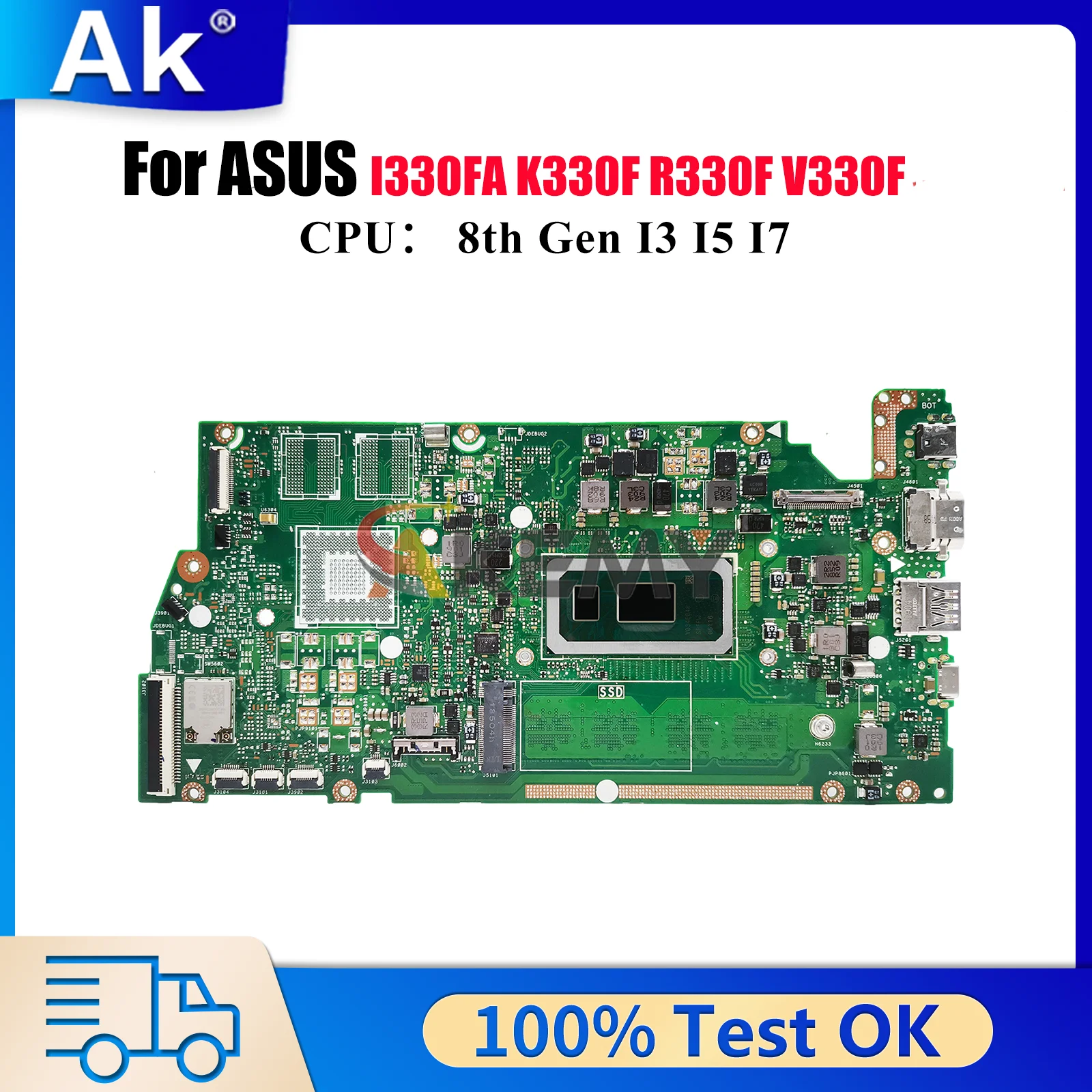 

X330FA Материнская плата для ноутбука ASUS VivoBook I330FA V330F X330F R330F K330F X330FL S330F X330FN Материнская плата с процессором I3 I5 I7 stk
