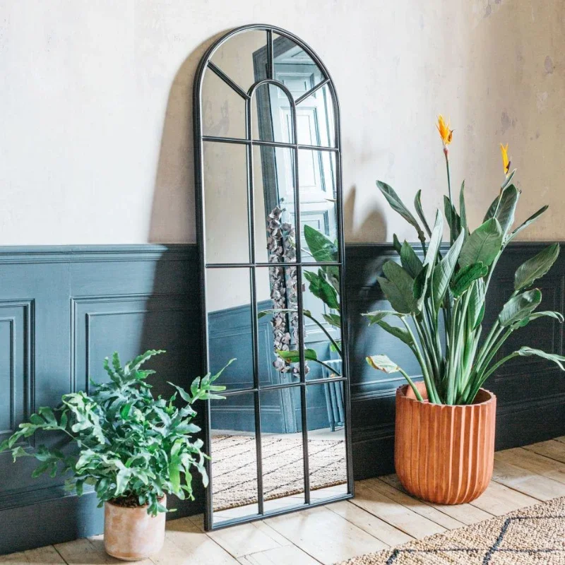 

Wrought iron full-length mirror retro homestay