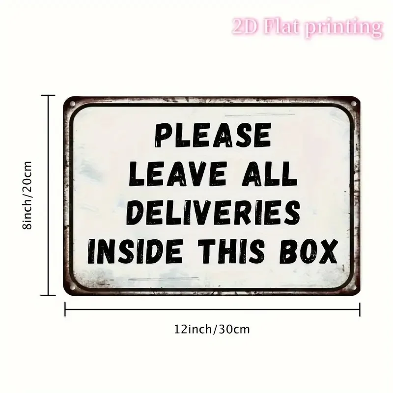 1pc Package Delivery Notice Aluminum Sign- Weatherproof Package Delivery Sign with Clear 