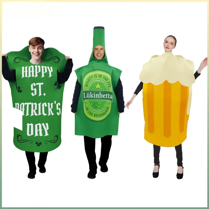 

Funny Adult Beer Mug Costumes for Couple Adult Loose Stage Props Wacky Performances Unisex Dress Up Oktoberfest Holiday Wear