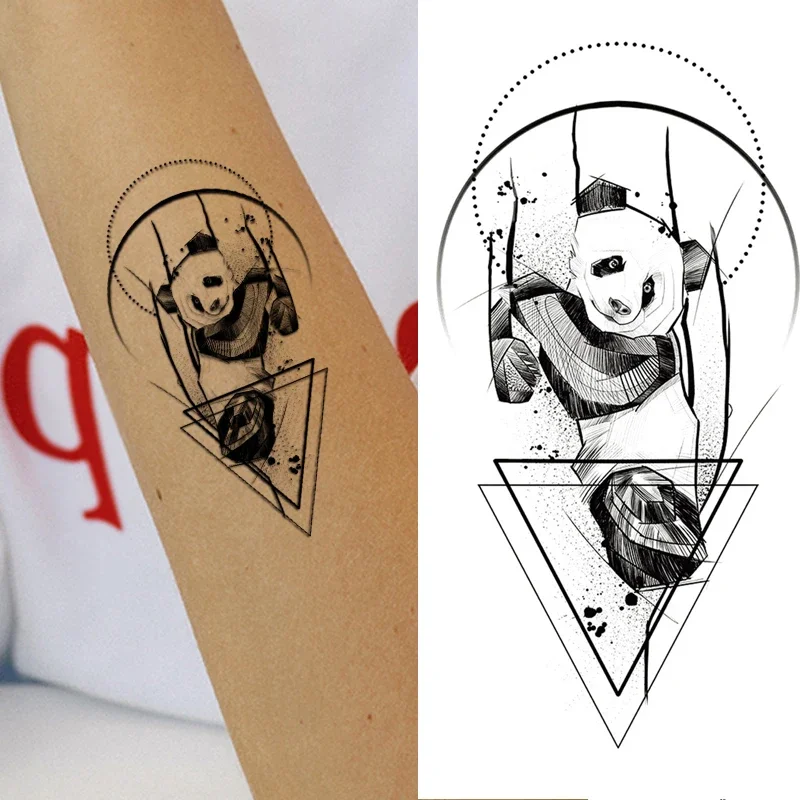 Геометрическая-панда-треугольник-временные-татуировки-наклейки-с-бриллиантами-черные-маленькие-татуировки-на-заказ-линия-боди-арта-рука-шея-поддельные-татуировки-для-женщин-и-мужчин