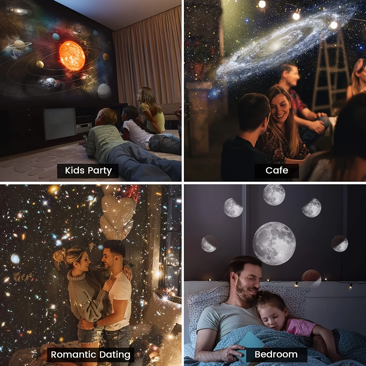 12 in 1 Projector Galaxy Projector Starry Sky Night Lamp LED Novelty Light for Planetarium Home Decor Children\'s Birthday Gift