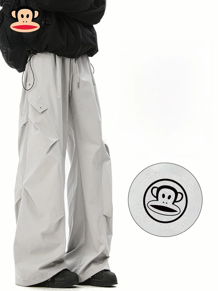 

Новые мужские повседневные брюки Paul Frank Spring, рабочая одежда в стиле парашютиста, свободные брюки с высокой талией, прямые брюки для отдыха на открытом воздухе