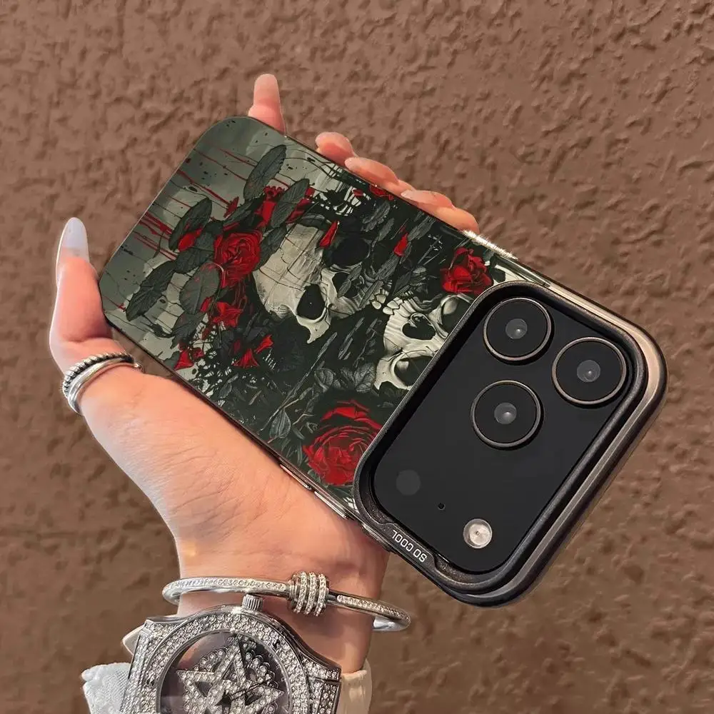 حافظة لهاتف آيفون 17 16 15 14 13 12 11 برو/ ماكس/بلس غطاء خلفي مقاوم للصدمات مضاد للبصمة