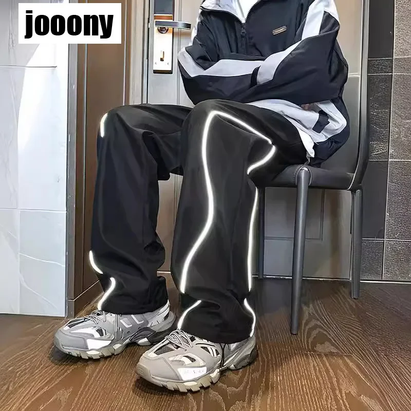 سراويل هاراجوكو لربيع وصيف 2024 سراويل رياضية كلاسيكية يومية جديدة ذات إحساس متقدم ملابس خروج هيبي واسعة الساق للركض تصميم حس #2