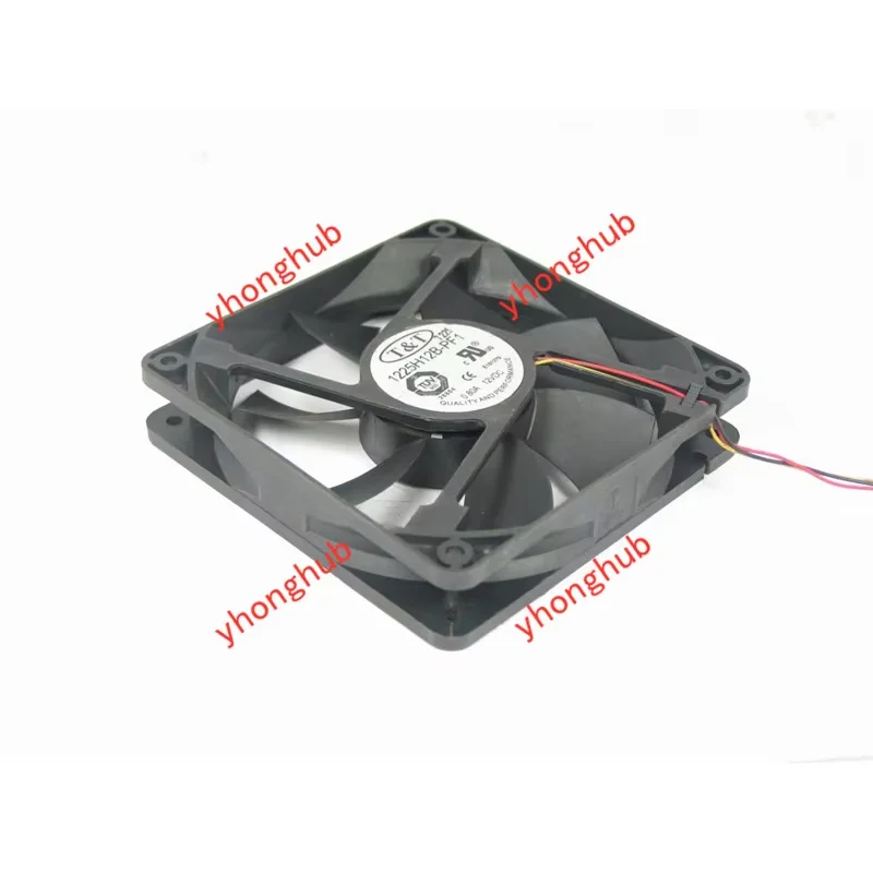 T&T 1225H12B-PF1 DC 12V 0.80A 120x120x25mm 3-Wire Server Cooling Fan