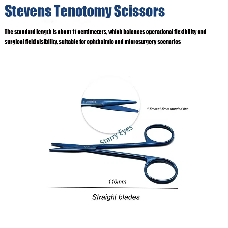 Titanium Eye Scissors Stevens Tenotomy Scissors Enucleation Scissors Opthalmic Surgical Instrument