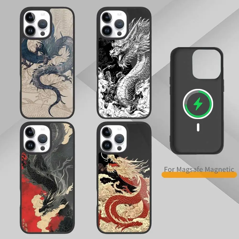

Eastern Myths Legends Chinese Dragon Phone Case For iPhone17,16,15,14,13,12,11 Plus,Pro Max Magnetic Magsafe Wireless Charging