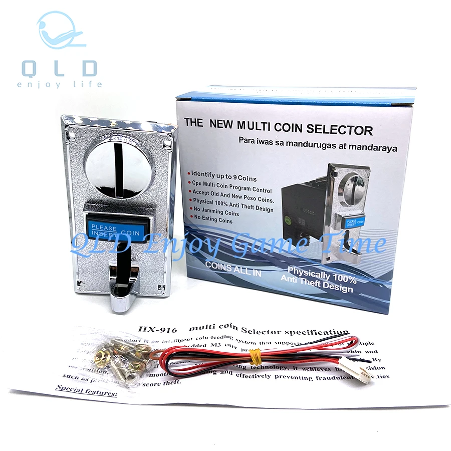 

9-типа мульти-монетоприемник 616 кошелек жетон валидатор 12 В импульсный для автомата с когтями бокс торговые аксессуары для аркадной игровой консоли