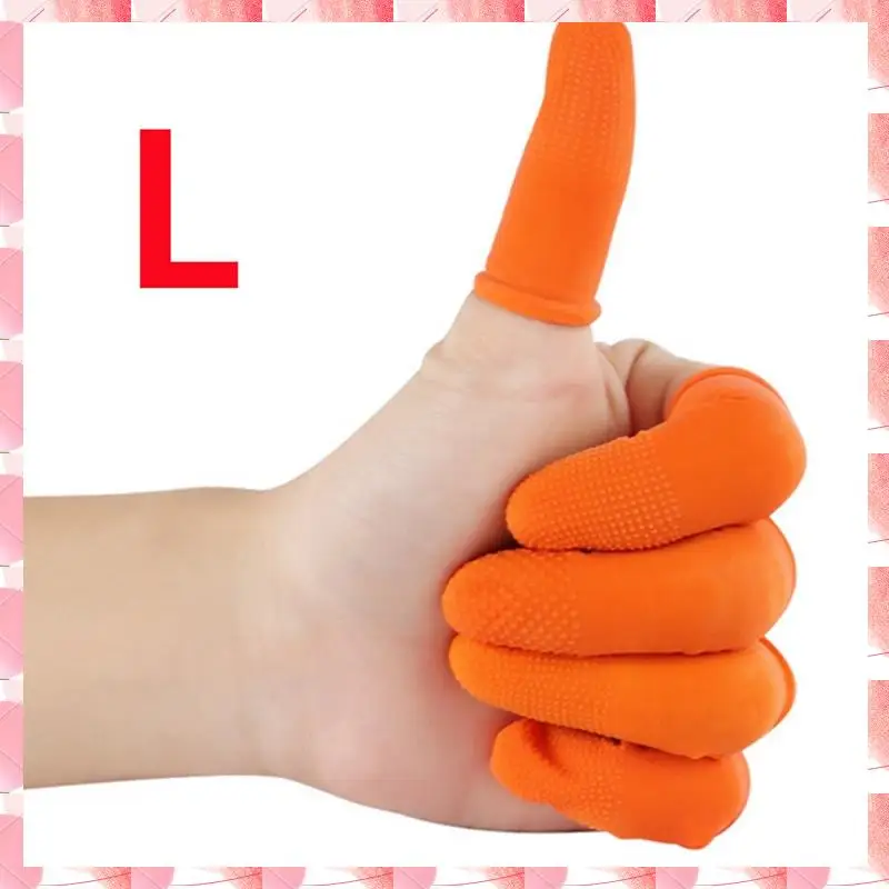 JAJA 100Pcs Rubber Anti-Slip Finger Cots Orange Disposable Protective Finger Cots For Electronic Repair Easy To Use