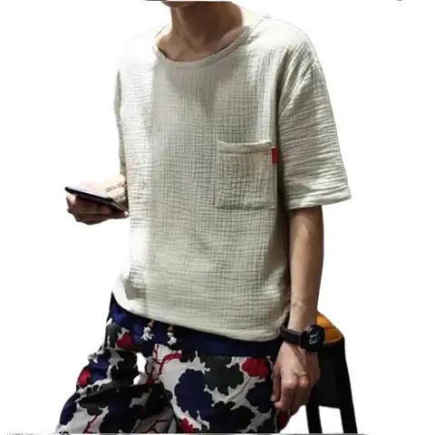 남성용 캐주얼 반팔 셔츠, 코튼 린넨 셔츠, 브랜드 플러스 사이즈 블라우스, 빅 사이즈 M-5XL 6XL 블랙 화이트, 2023 패션