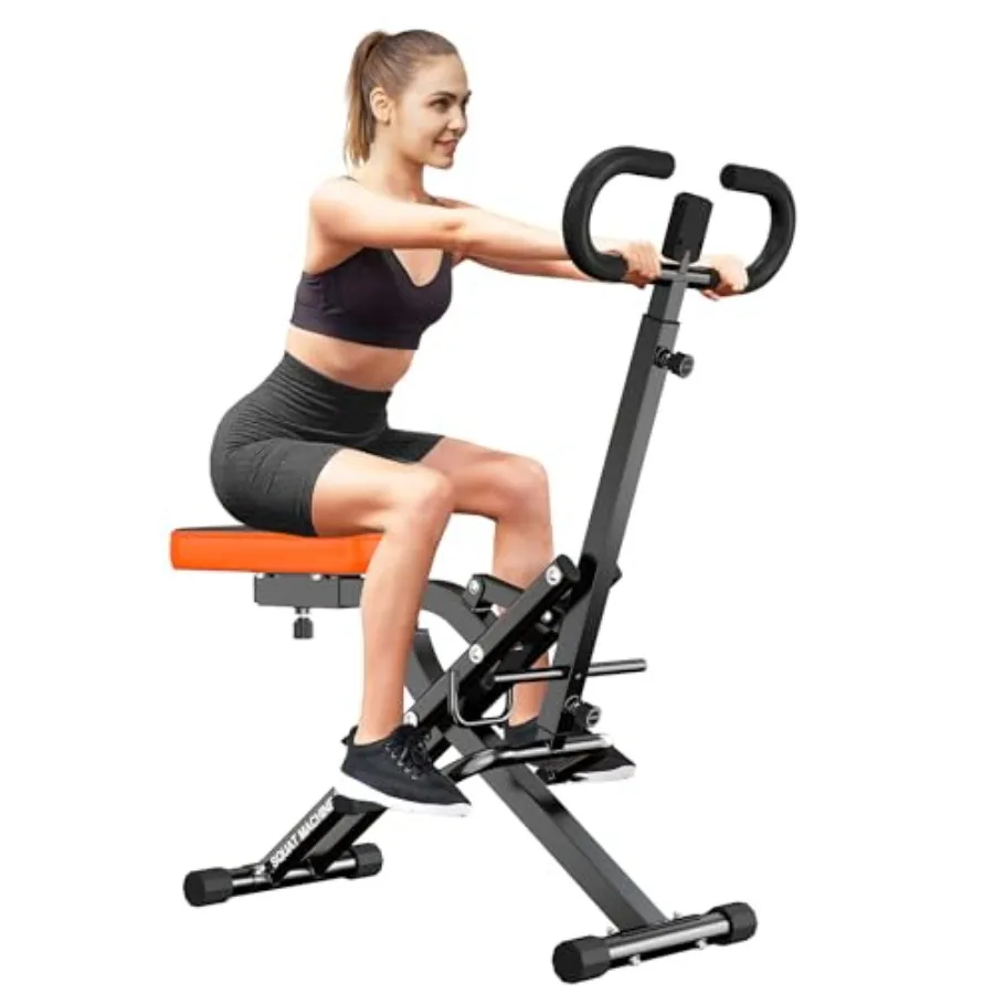 

Squat Machine for Home Gym with Adjustable Resistance and Full Motion Glutes Legs Workout Trainer in Black Up to 330lbs Capacit