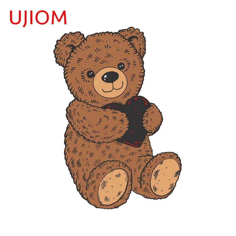 UJIOM Cute Teddy Bear Home Decoration Living Room Decor Wall Stickers Moisture Proof Bathroom Kitchen Decor Poster Decals