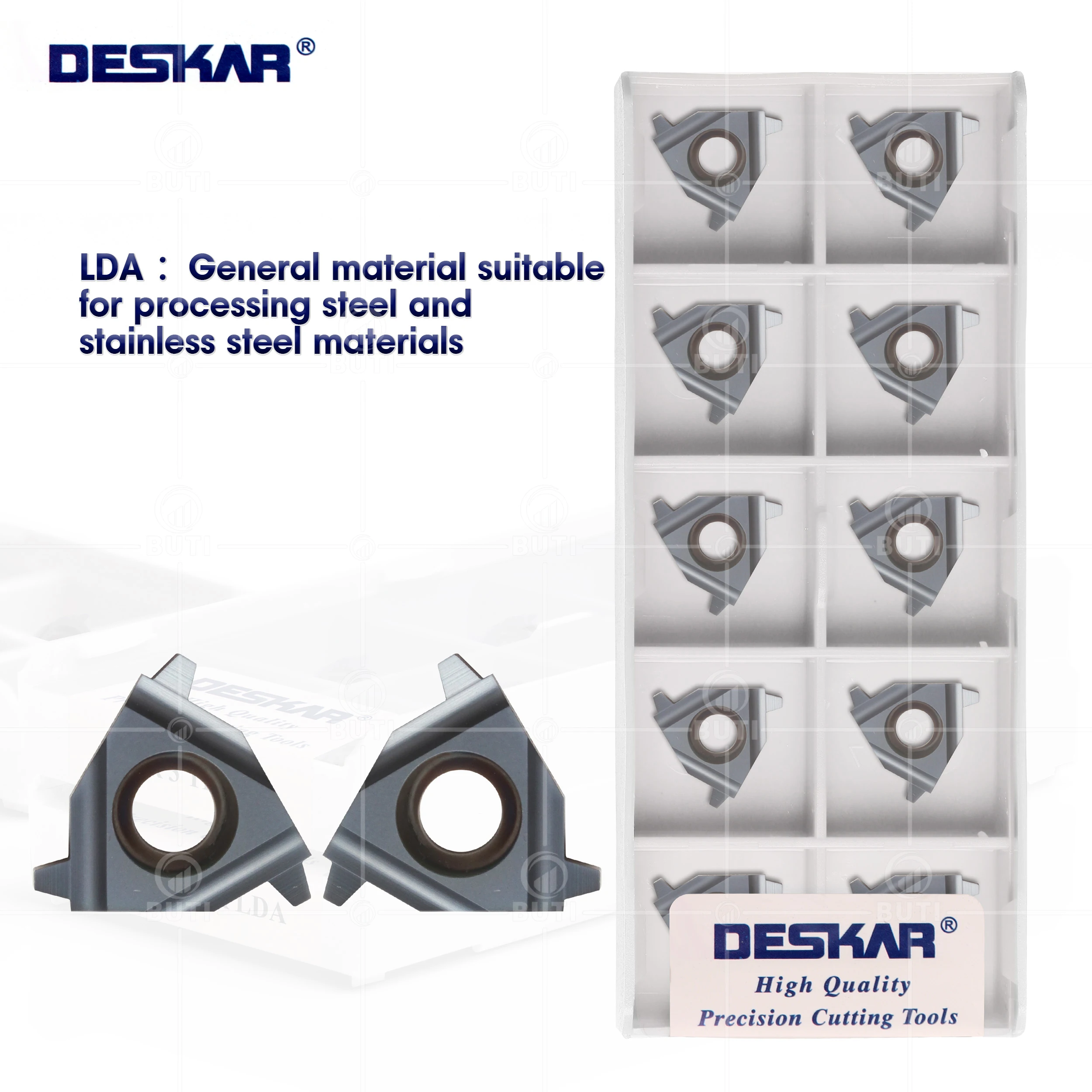Deskar 100 Original 16er 16ir 1.5tr 2tr 2.5tr 3tr Lda Ferramentas de Torneamento Rosca Peças Carboneto Inserções Cnc Torno Cortador Corte
