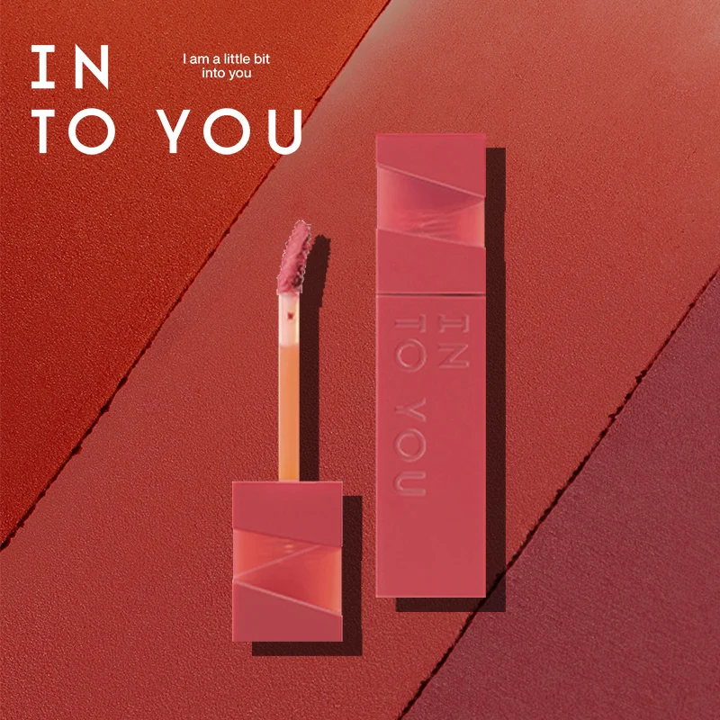 INTO YOU Lip Gloss Women Makeup Matte Velvet Lipstick Moisturizer Red Lip Tint Waterproof Light Long-Lasting Cosmetic