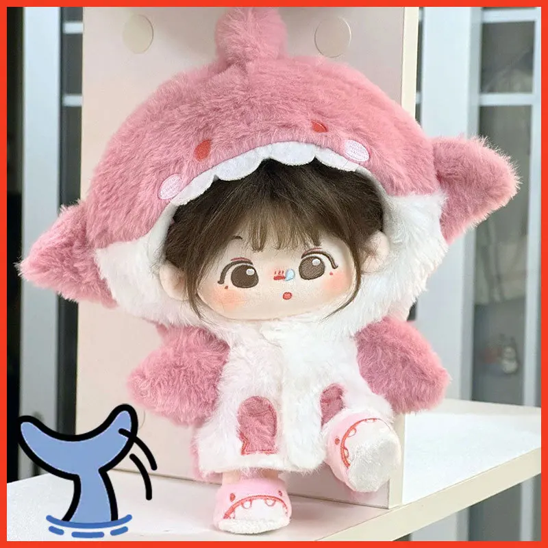 

Creative Shark Hoodie 20cm Cotton Doll Cute Baby Clothes No Attribute Cartoon Fashion Doll Dressing Up For Surprise Accessories