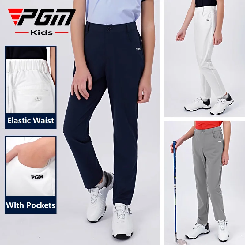 PGM Golf Pants Kids Boys Quick-Dry Sports Trousers Spring Elastic Waistband Breathable Pants Children Casual Sweatpants S-XL