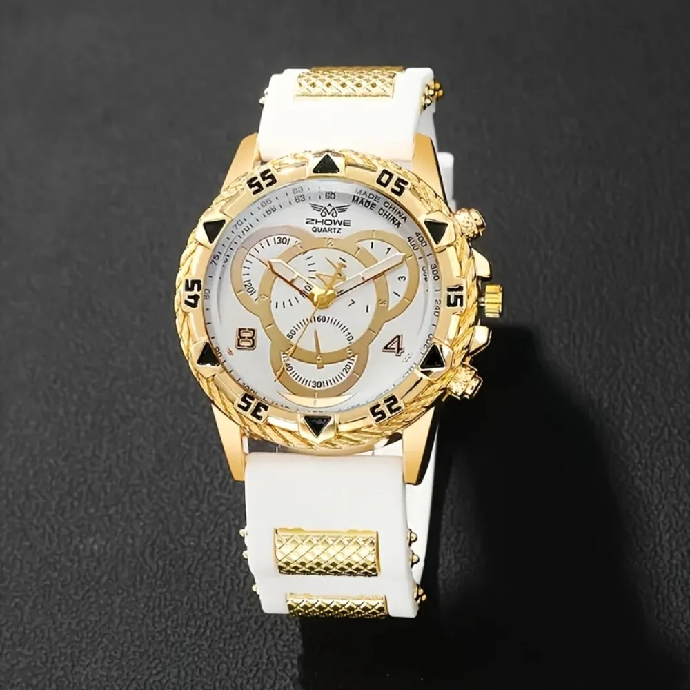 4‑Piece Luxury Men’s Watch and Jewelry Set, Includes Necklace, Bracelet, Ring & Minimalist Quartz Wristwatch - view 5