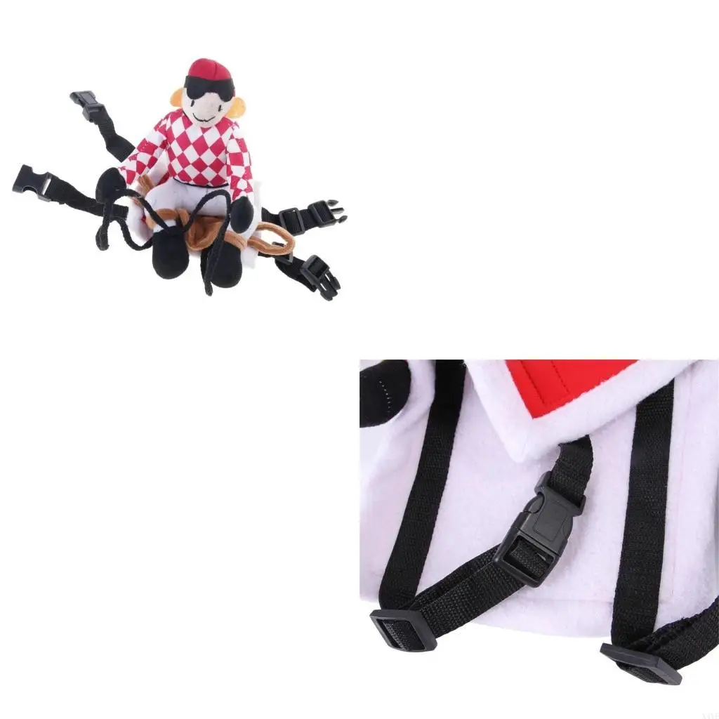 

X4YE Dog Horse Riders Equestrian Costume Halloween Pet Cosplay Funny Riding Theme