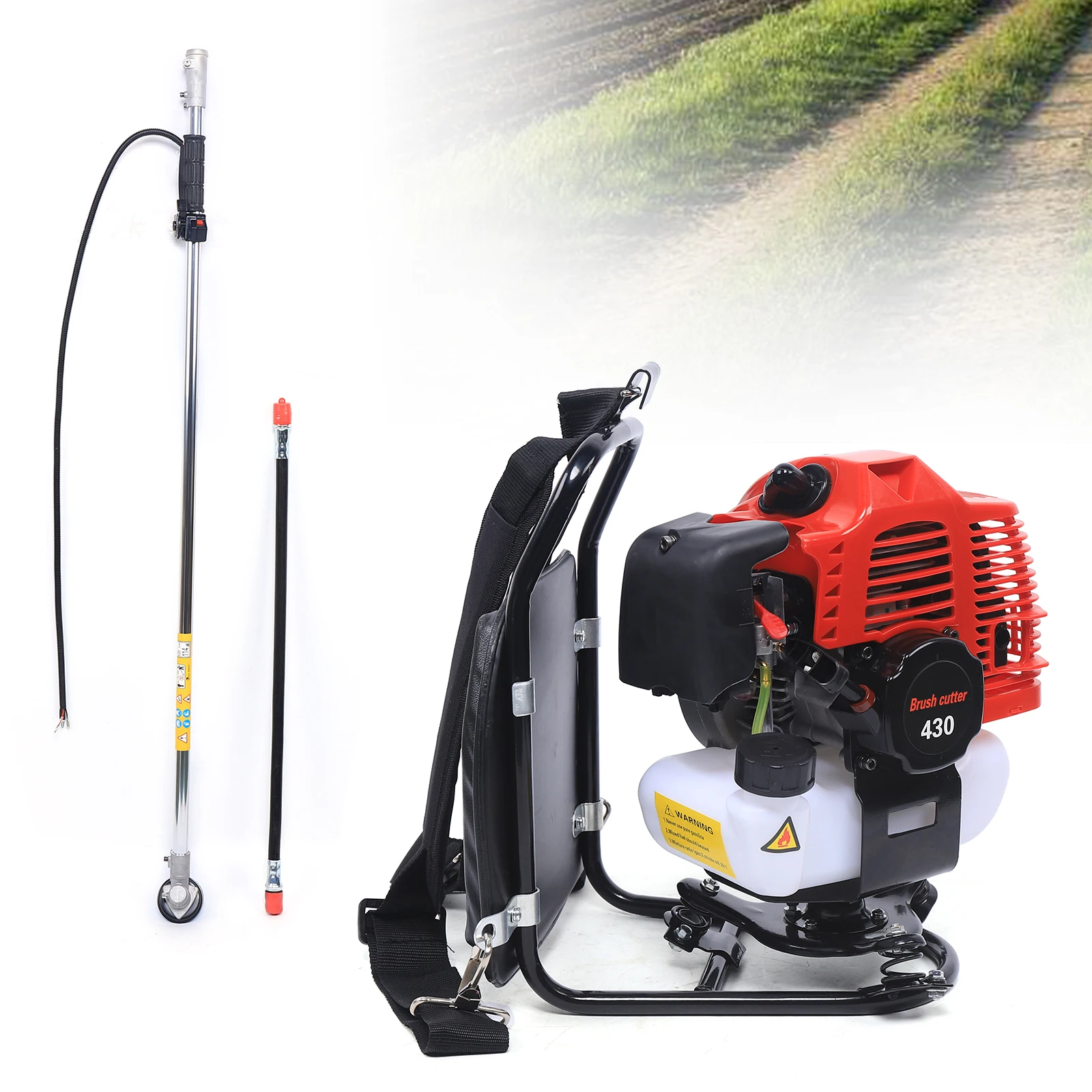 2-Stroke 1250W Backpack Gas Brush Cutter Grass Trimmer Lawn Mower 3200rpm