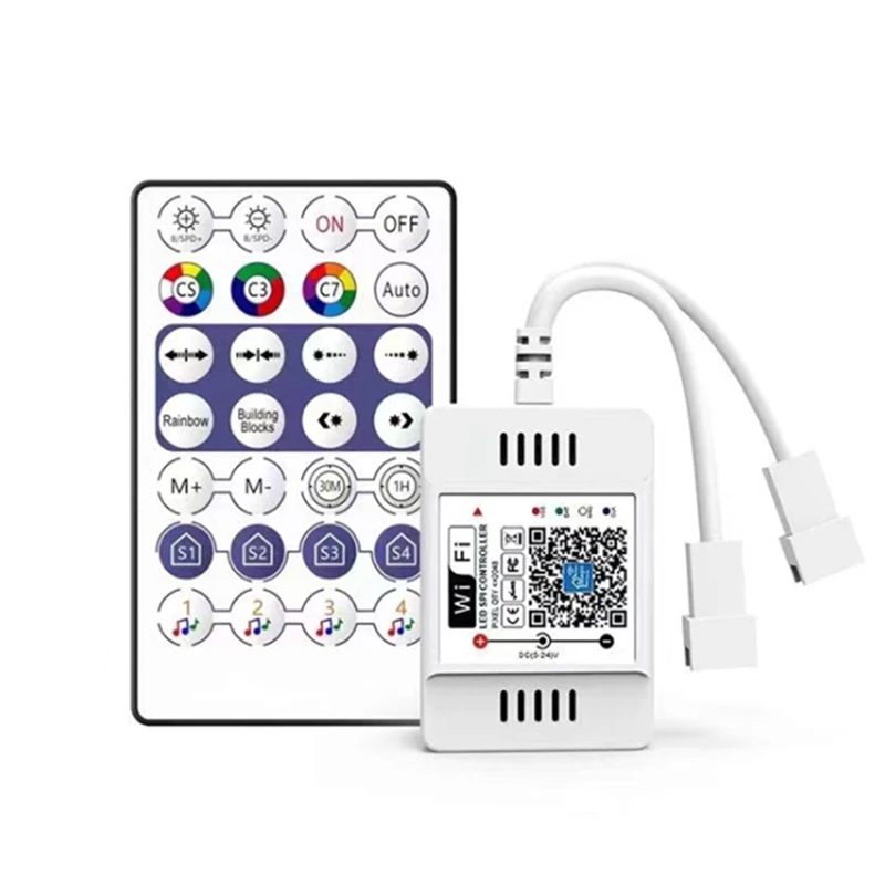 DC5-24V Wifi Symphony Music Double Head Controller 2.4G Remote Smart Phone APP Control For WS2812B WS2811 Light Strip