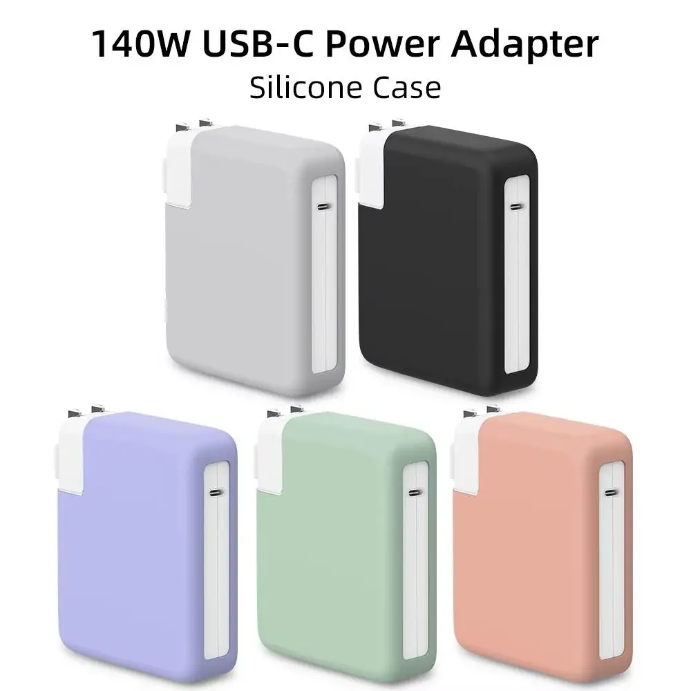 

Soft Silicone Charger Sleeve Case for Apple MacBook Pro 140W Anti-fall Battery Charger Sleeve Power Adapter Protective Cover