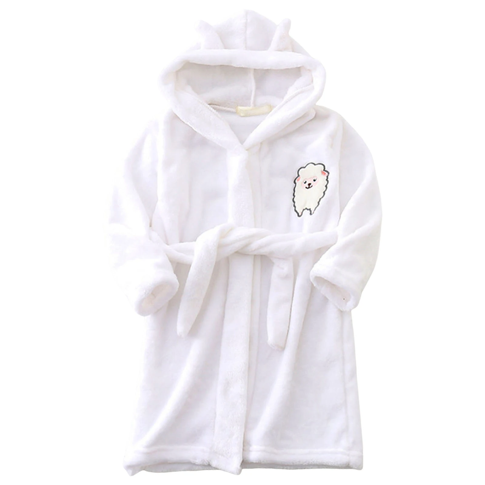 

Месяц для детских фотографий, детская домашняя одежда с героями мультфильмов, халат, теплая пижама для мальчиков и девочек, фланелевой халат с капюшоном и галстуком для девочек, размер 6,