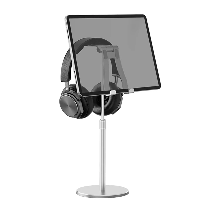 Mobile Phone Accessories 2 In 1 Telescopic Stable Mobile Phone Holder Tablet Accessories Aluminum Alloy Headphones Holder Stand