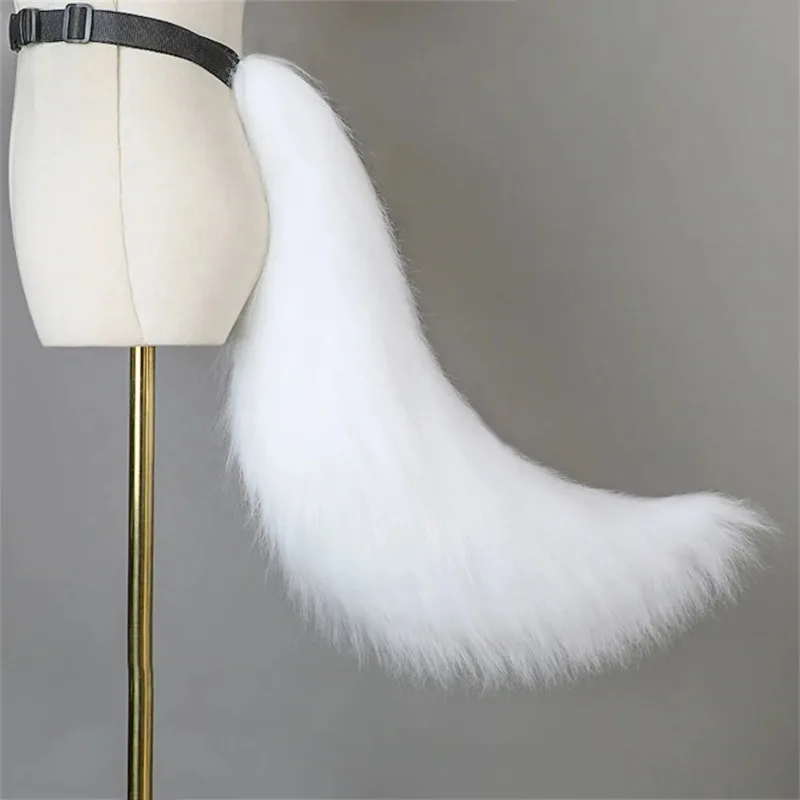 ZOETOPKID Anime COS Cat Fox Tails Plush Cosplay Tails Dog Furry Tail Role Play Party Props Fursuit Halloween Costume Accessories