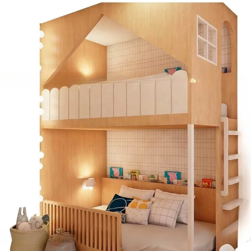 

Log wind high and low bed 1 meter 2 bunk be d, get on and off the b ed, ladder model