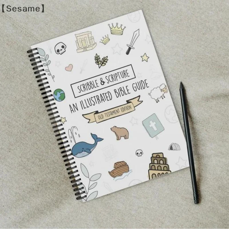 Scribble & Scripture: The Bible Made Simple - Illustrated Bible Guide, Spiral-Bound Notebook With Inspirational Illustrations