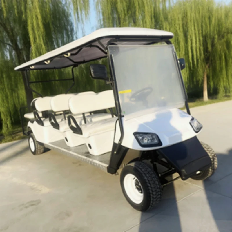 

2026 60V 72V 8 Seater Golf Cart 5000W/7000W Off Road Club Car Electric Golf Cart For Golf Courses/Ranches White Upholstered Seat