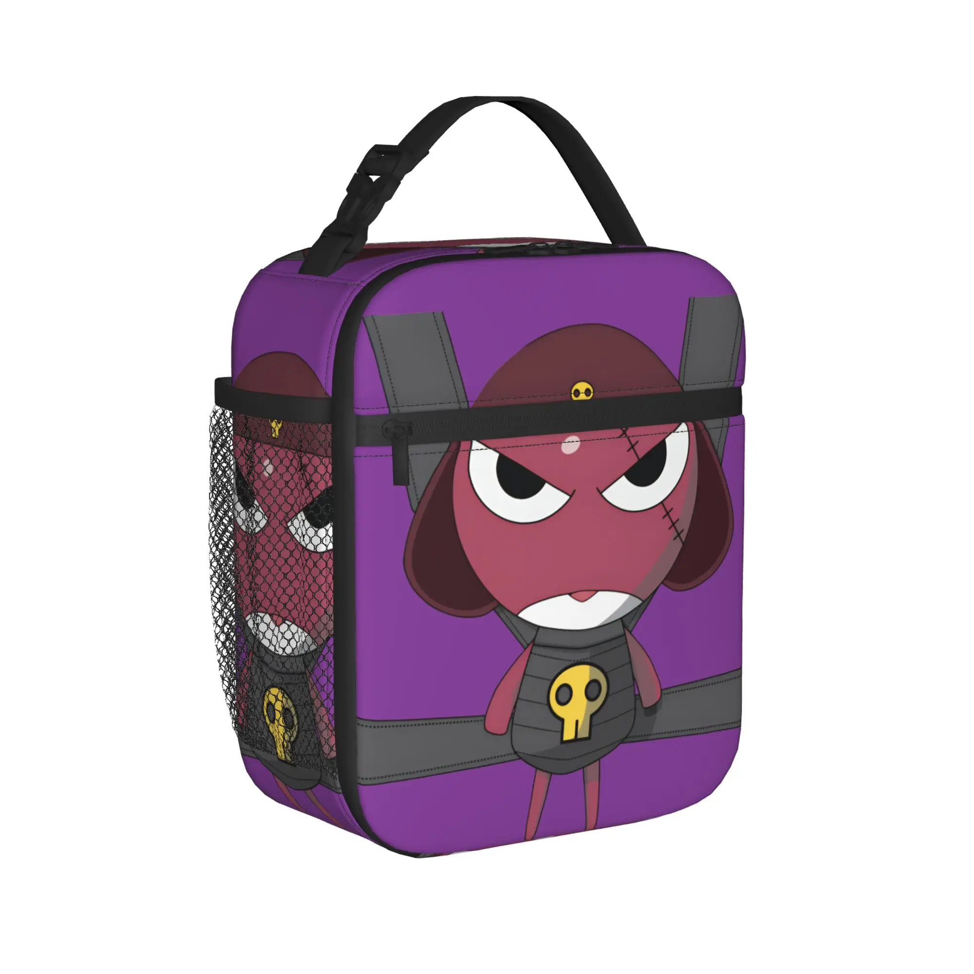Funny Giroro Sgt Frog Keroros Insulated Lunch Bag Cooler Bag Reusable,Meal Container  High Capacity Tote Lunch Box Bento Pouch