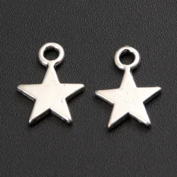 50 Uds. Colgante de dijes de estrella de Color bronce/plateado, gota de doble cara, pulsera de Metal de 10mm, collar, accesorios de joyería A322/A1031