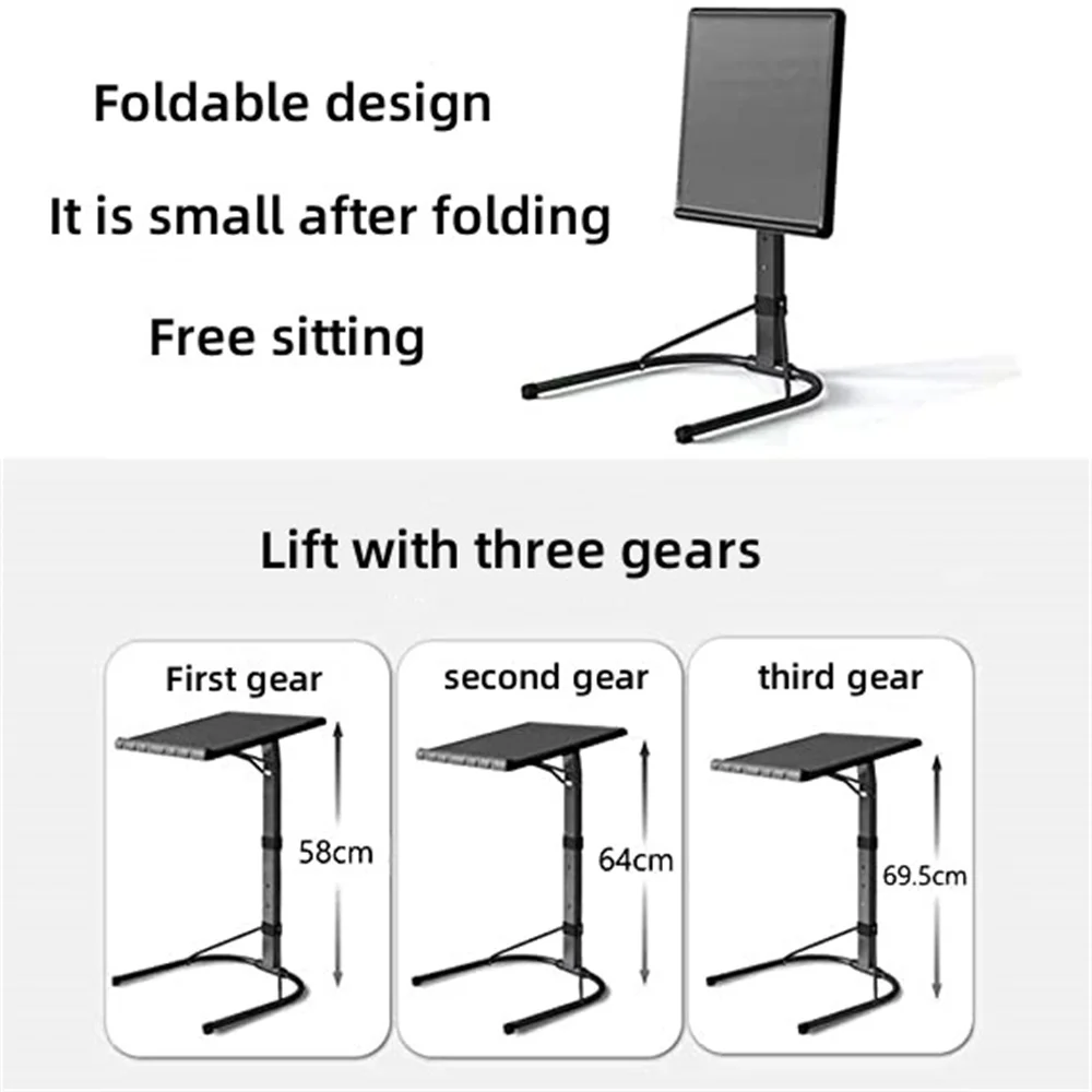 Escritorio plegable ajustable para ordenador portátil, mesa extraíble Simple y pequeña para cama, sofá y jardín