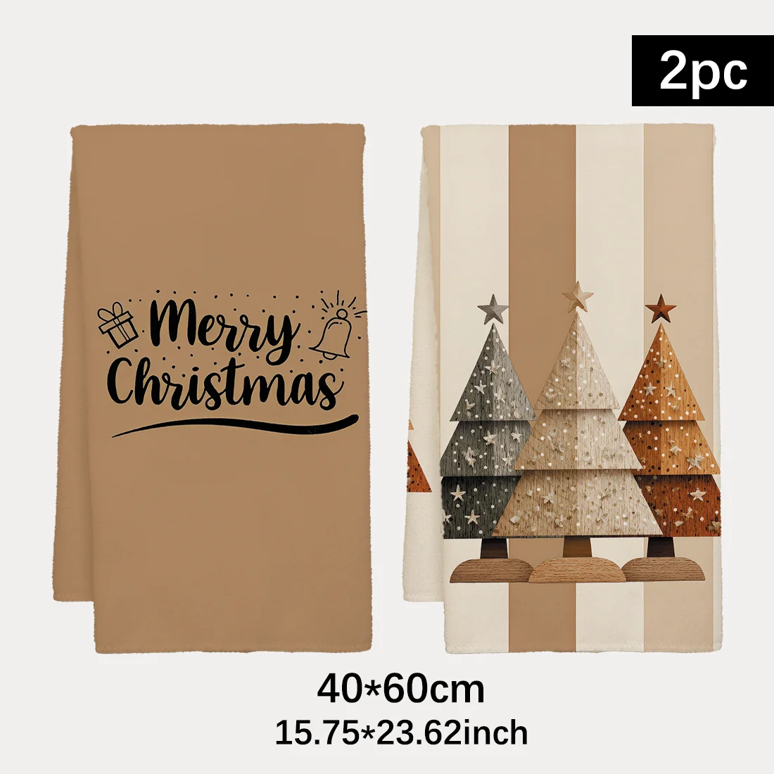 2PCS Christmas Tree Kitchen Towels Dish Towel Dish Cloths Dry Cloth for Kitchen Christmas Decor 40x60cm