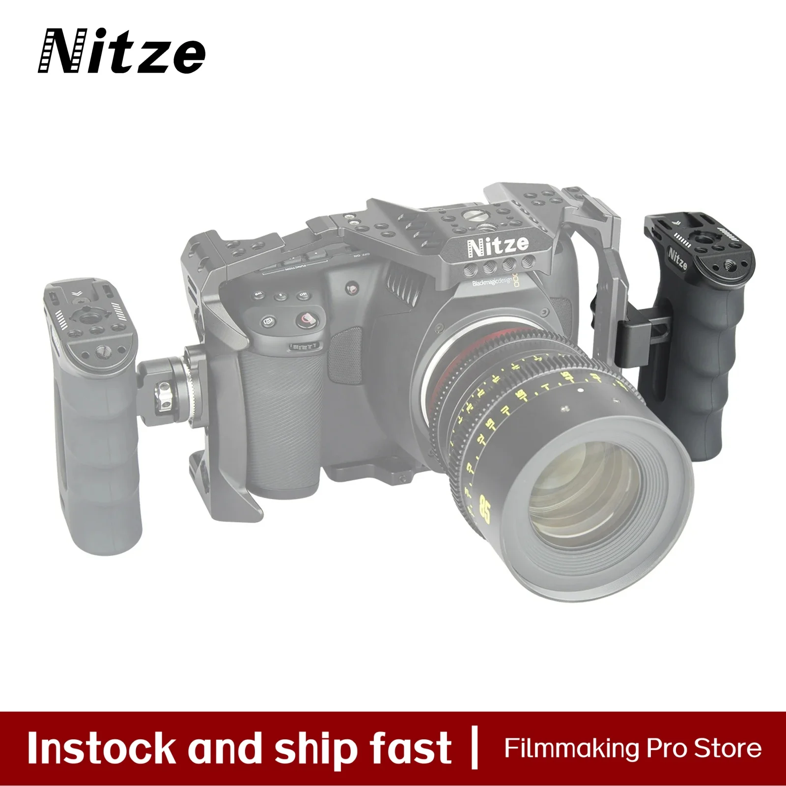 

Nitze Camera Handle side handle with NATO Calmp for Left or Right Hand, Up and Down Adjustable