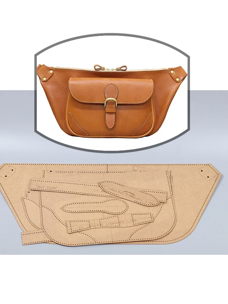 vintage chest bag 500gsm kraft paper sewing pattern leather craft die cutting template 42x20x5cm