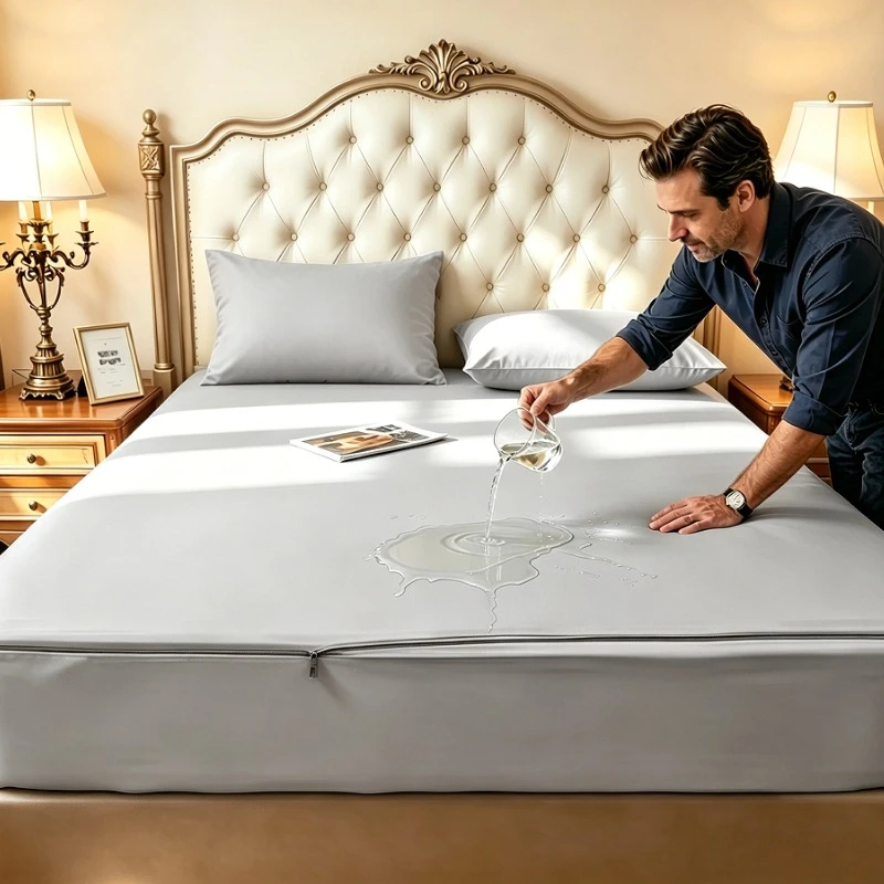 1PC Waterproof Zippered Mattress Protector 6-Sided Bed Bug Proof Encasement Hypoallergenic Noiseless Breathable Mattress Cover