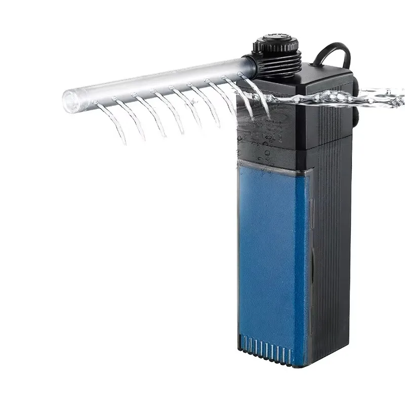 

Submersible Rectangle Fish Tank Filter 3W Small Aquarium Biological Sponge Carbon Ceramic Ring Plastic 15L-80L Fish Filtration