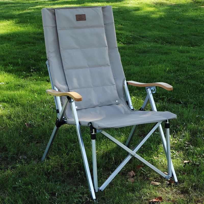 Aluminum Alloy Folding Recliner  Adjustable Multi-Position High-Back Chair  Breathable Outdoor Fishing & Picnic Chair