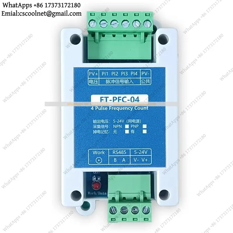 JS02 Pulse Counting Frequency Flowmeter Speed Sensor Hall Switch Rainproof Cylinder Counter RS485 Modbus Universal Sensor